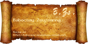 Babocsay Zsuzsanna névjegykártya
