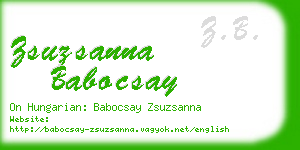 zsuzsanna babocsay business card